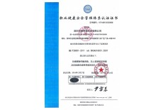 OHSAS18001职业健康安全管理体系认证证书